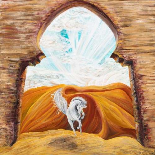 Fanni Mikó - Picturi - KEYHOLE - 2023, ACRYLIC, CANVAS - 100 X 100