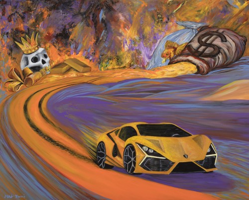 Fanni Mikó - Picturi - LAMBORGHINI - 2023, ACRYLIC, CANVAS - 80 X 100
