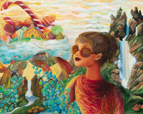 Fanni Mikó - Picturi - CANDY WORLD - 2023, ACRYLIC, CANVAS - 80 X 100