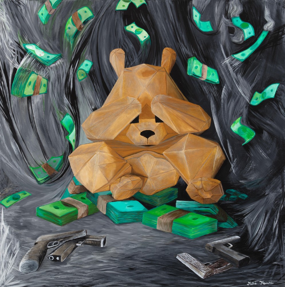 Fanni Mikó - Picturi - TEDDY - BIG BUSINESS - 2024, ACRYLIC, CANVAS - 70 X 70 - VÂNDUT