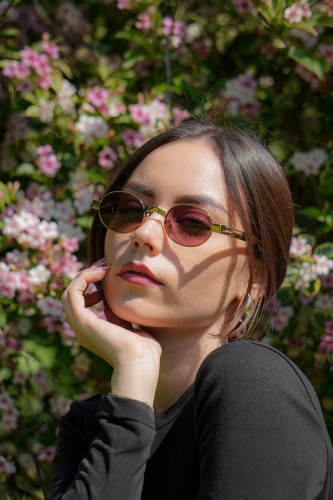 MIU MIU MU B51S - 7OE30Y - 47 Ochelari de soare Bronz Oval