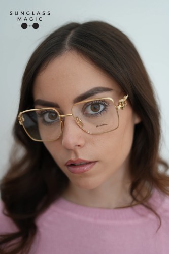 MIU MIU MU 51XV - ​5AK1O1 - ​54 Cadru optic Aur Pătrat