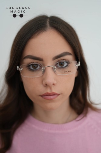 MIU MIU MU 50YV - 1BC1O1 - 52 Cadru optic Argint Dreptunghi