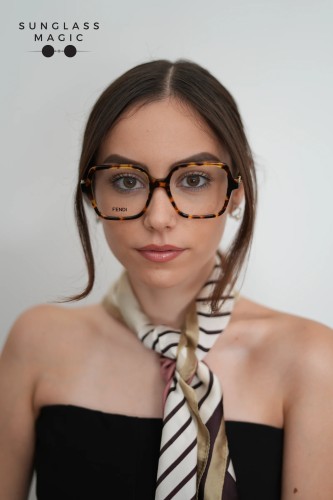 Fendi FE50144I - 056 - 54 Cadru optic Havanna Pătrat