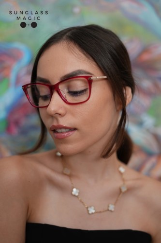 Chopard VCH299 - 07AK - 54 Cadru optic Roșu, Aur Pătrat