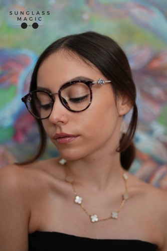 Chopard SCH273S - 0GGF - 53 Ochelari de soare Havanna Cat Eye (Ochi de pisică)
