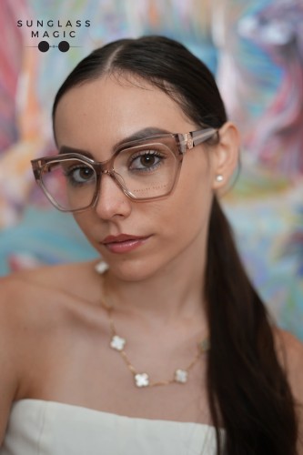 Philipp Plein VPP068S QUEEN - 07T1 - 57 Cadru optic Roz Cat Eye (Ochi de pisică)