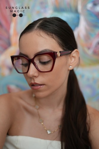 Philipp Plein VPP068S QUEEN - 0V64 - 57 Cadru optic Roșu Cat Eye (Ochi de pisică)