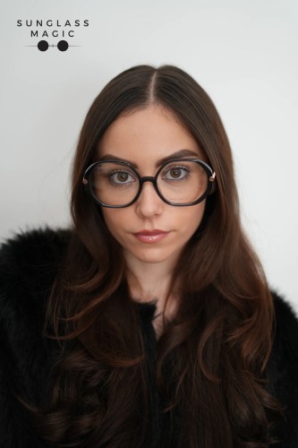 Philipp Plein VPP053S PANORAMA LAKE - 0705 - 56 Cadru optic Negru, Aur Oval