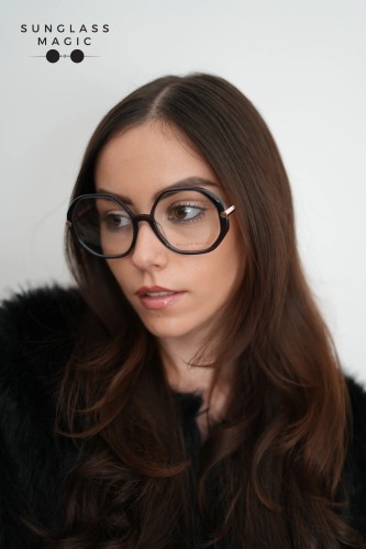 Philipp Plein VPP053S PANORAMA LAKE - 0705 - 56 Cadru optic Negru, Aur Oval