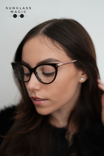 Philipp Plein VPP037S FLAWLESS - 0722 - 54 Cadru optic Havana închis, Aur Cat Eye (Ochi de pisică)