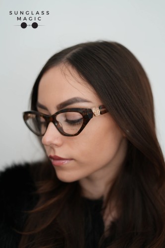 Philipp Plein VPP069S QUEEN - 0LEO - 55 Cadru optic Havanna Cat Eye (Ochi de pisică)