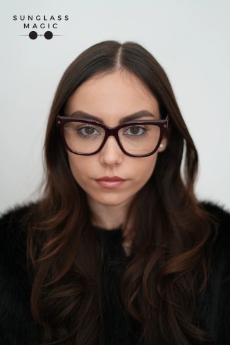 Philipp Plein VPP051 FLYING BUTTERFLY - 0G96 - 55 Cadru optic Burgundia Pernă (rotunjită)