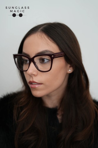 Philipp Plein VPP051 FLYING BUTTERFLY - 0G96 - 55 Cadru optic Burgundia Pernă (rotunjită)