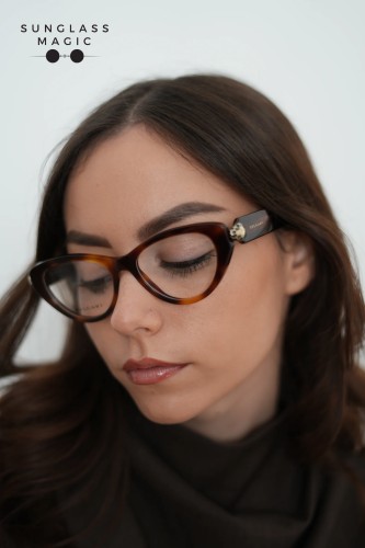 Bvlgari BV50029I SERPENTI - 053 - 52 Cadru optic Havanna Cat Eye (Ochi de pisică)