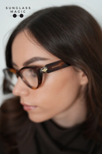 Bvlgari BV50029I SERPENTI - 053 - 52 Cadru optic Havanna Cat Eye (Ochi de pisică)