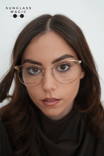 Givenchy GV0096 - J5G - 53 Cadru optic Aur, Negru Rotund