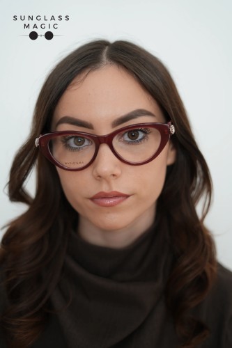 Bvlgari BV50029I SERPENTI - 069 - 52 Cadru optic Roșu Cat Eye (Ochi de pisică)