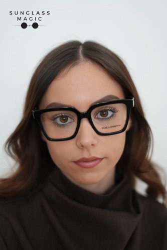 DOLCE & GABBANA DG3376B - ​3355 - ​53 Cadru optic Negru, Aur Pătrat