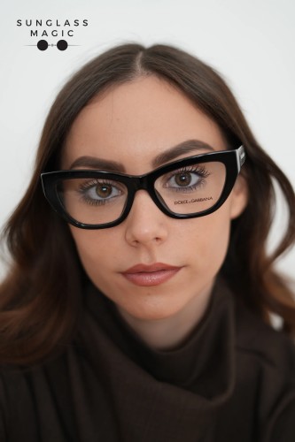 DOLCE & GABBANA DG3412 - ​501 - ​53 Cadru optic Negru Cat Eye (Ochi de pisică)