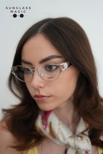 VERSACE VE1309 - 1001 - 54 Cadru optic Argint Cat Eye (Ochi de pisică)