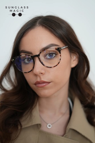 Tom Ford TF5575-B - 055 - 51 - CU LENTILE CU FILTRU PENTRU LUMINĂ ALBASTRU-VIOLET Cadru optic Havanna Rotund