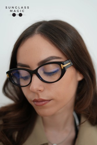 Tom Ford TF6031-B ICON COLLECTION - 001 - 53 - CU LENTILE CU FILTRU PENTRU LUMINĂ ALBASTRU-VIOLET Cadru optic Negru Cat Eye (Ochi de pisică)