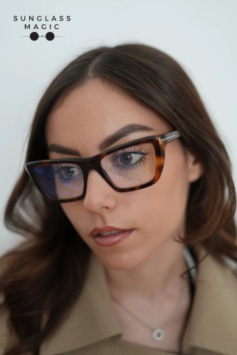 Tom Ford TF6047-B - 053 - 54 - CU LENTILE CU FILTRU PENTRU LUMINĂ ALBASTRU-VIOLET Cadru optic Havana Cat Eye (Ochi de pisică)