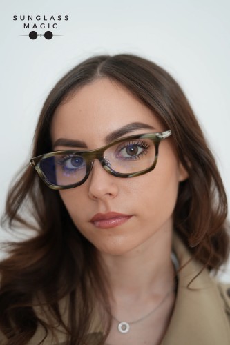 Tom Ford TF6074-D-B ECO - 062 - 53 - CU LENTILE CU FILTRU PENTRU LUMINĂ ALBASTRU-VIOLET Cadru optic Maro cu model Pătrat