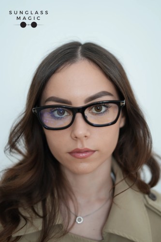 Tom Ford TF6074-D-B ECO - 001 - 53 - CU LENTILE CU FILTRU PENTRU LUMINĂ ALBASTRU-VIOLET Cadru optic Negru Pătrat