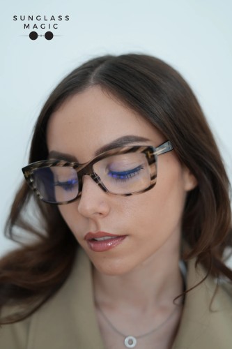 Tom Ford TF6065-B - 056 - 55 - CU LENTILE CU FILTRU PENTRU LUMINĂ ALBASTRU-VIOLET Cadru optic Havanna Pătrat