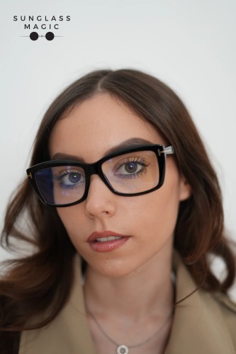Tom Ford TF6065-B ECO - 001 - 55 - CU LENTILE CU FILTRU PENTRU LUMINĂ ALBASTRU-VIOLET Cadru optic Negru Pătrat
