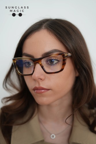 Tom Ford TF6047-B - 055 - 54 - CU LENTILE CU FILTRU PENTRU LUMINĂ ALBASTRU-VIOLET Cadru optic Havanna Pătrat