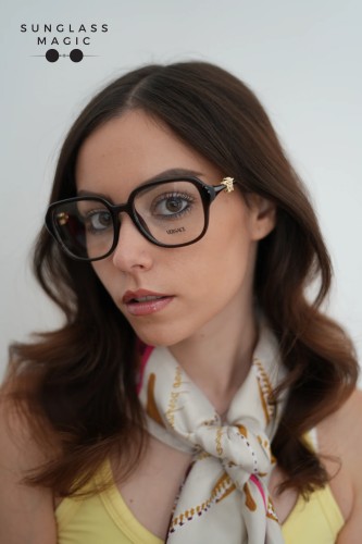 VERSACE VE3386D - 5534 - 55 Cadru optic Semitransparent maro Pătrat