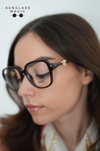 VERSACE VE3386D - 5534 - 55 Cadru optic Semitransparent maro Pătrat
