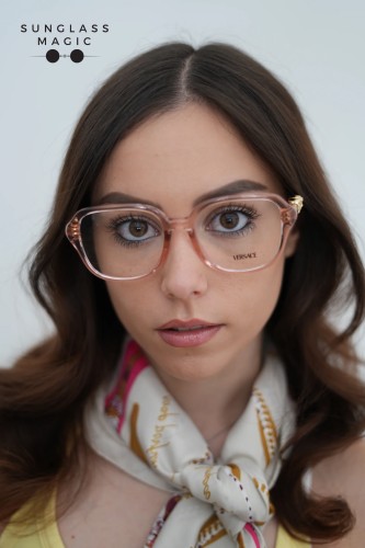 VERSACE VE3386D - 5533 - 55 Cadru optic Semitransparent roz Pătrat