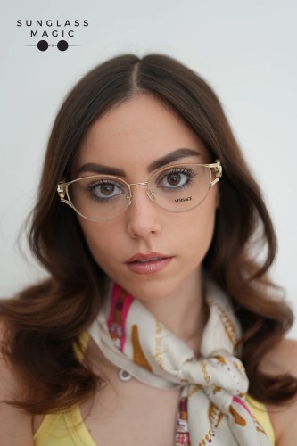 VERSACE VE1309 - 1519 - 54 Cadru optic Aur, pudrat Cat Eye (Ochi de pisică)