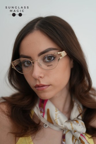 VERSACE VE1309 - 1519 - 54 Cadru optic Aur, pudrat Cat Eye (Ochi de pisică)