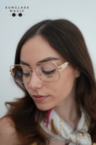 VERSACE VE1303D - ​1412 - ​56 Cadru optic Rose Gold, Negru Pătrat