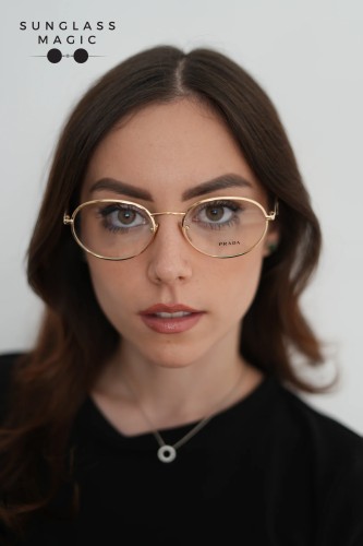 PRADA PR D53VD - 5AK1O1 - 54 Cadru optic Aur Oval