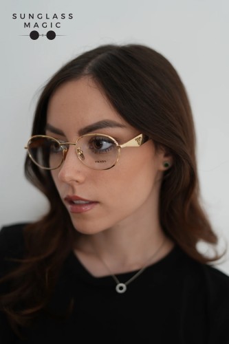 PRADA PR D53VD - 5AK1O1 - 54 Cadru optic Aur Oval