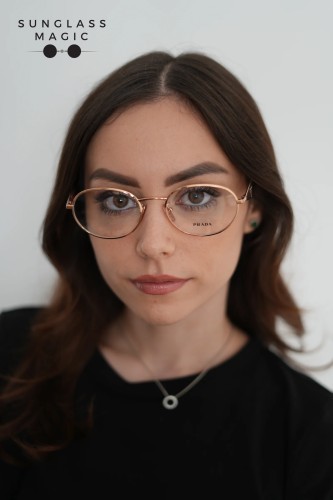 PRADA PR D53VD - 22L1O1 - 54 Cadru optic Roz aur Oval