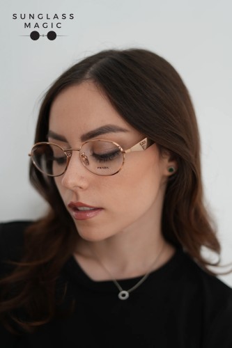 PRADA PR D53VD - 22L1O1 - 54 Cadru optic Roz aur Oval