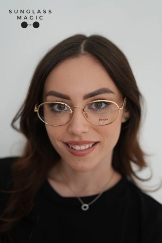 PRADA PR D53VD - 24J1O1 - 54 Cadru optic Aur Oval