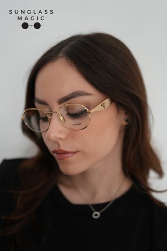 PRADA PR D53VD - 24J1O1 - 54 Cadru optic Aur Oval