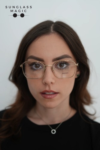 PRADA PR A51V - 14N1O1 - 53 Cadru optic Aur deschis Neregulat