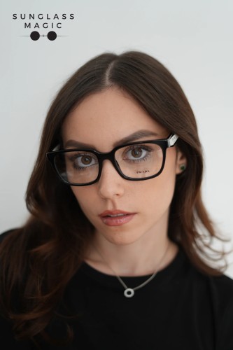 PRADA PR 17ZV - ​1AB1O1 - ​54 Cadru optic Negru, Alb Pătrat