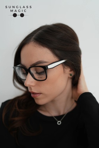 PRADA PR 17ZV - ​1AB1O1 - ​54 Cadru optic Negru, Alb Pătrat