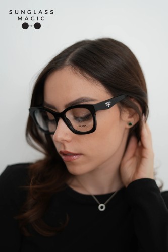 PRADA PR A05V - ​16K1O1 - ​52 Cadru optic Negru Pătrat
