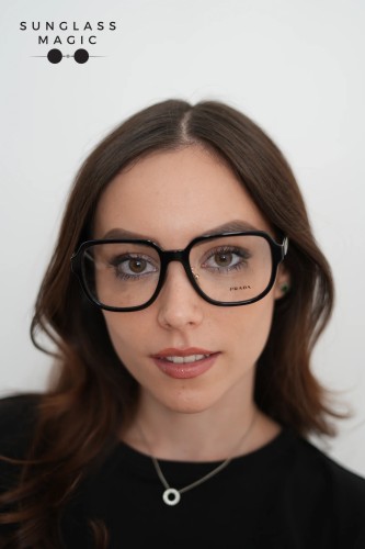 PRADA PR B07VD - ​16K1O1 - ​56 Cadru optic Negru, Alb Pătrat